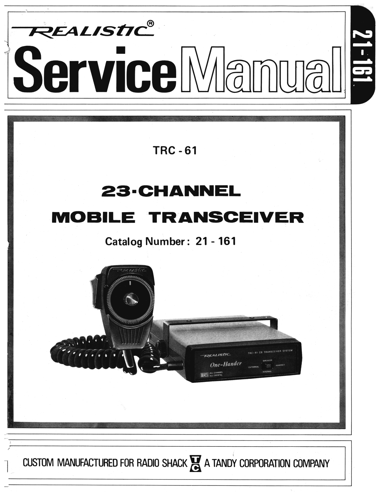 Realistic   RadioShack TRC-61 Service Manual