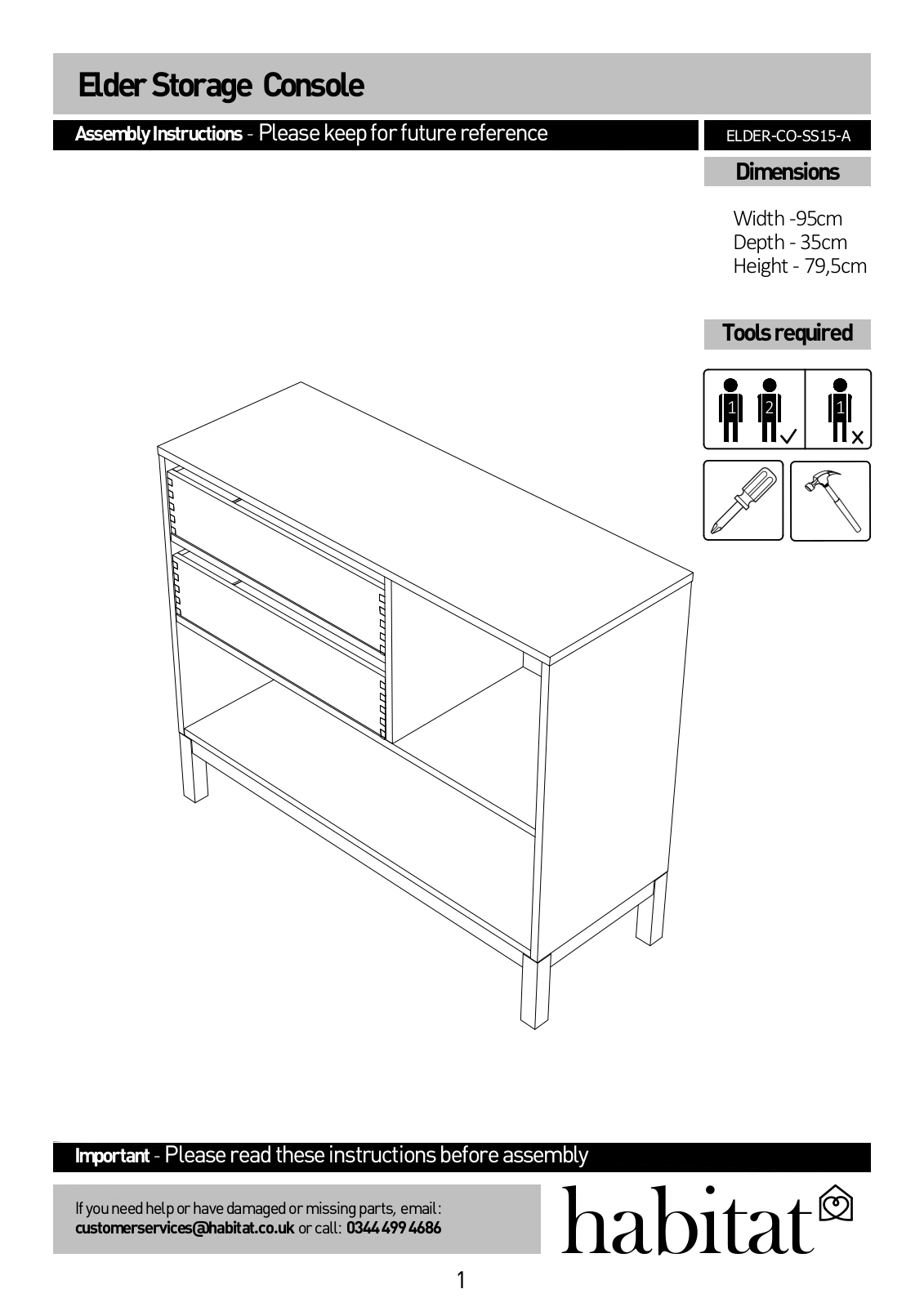 Habitat 174576 Instruction manual