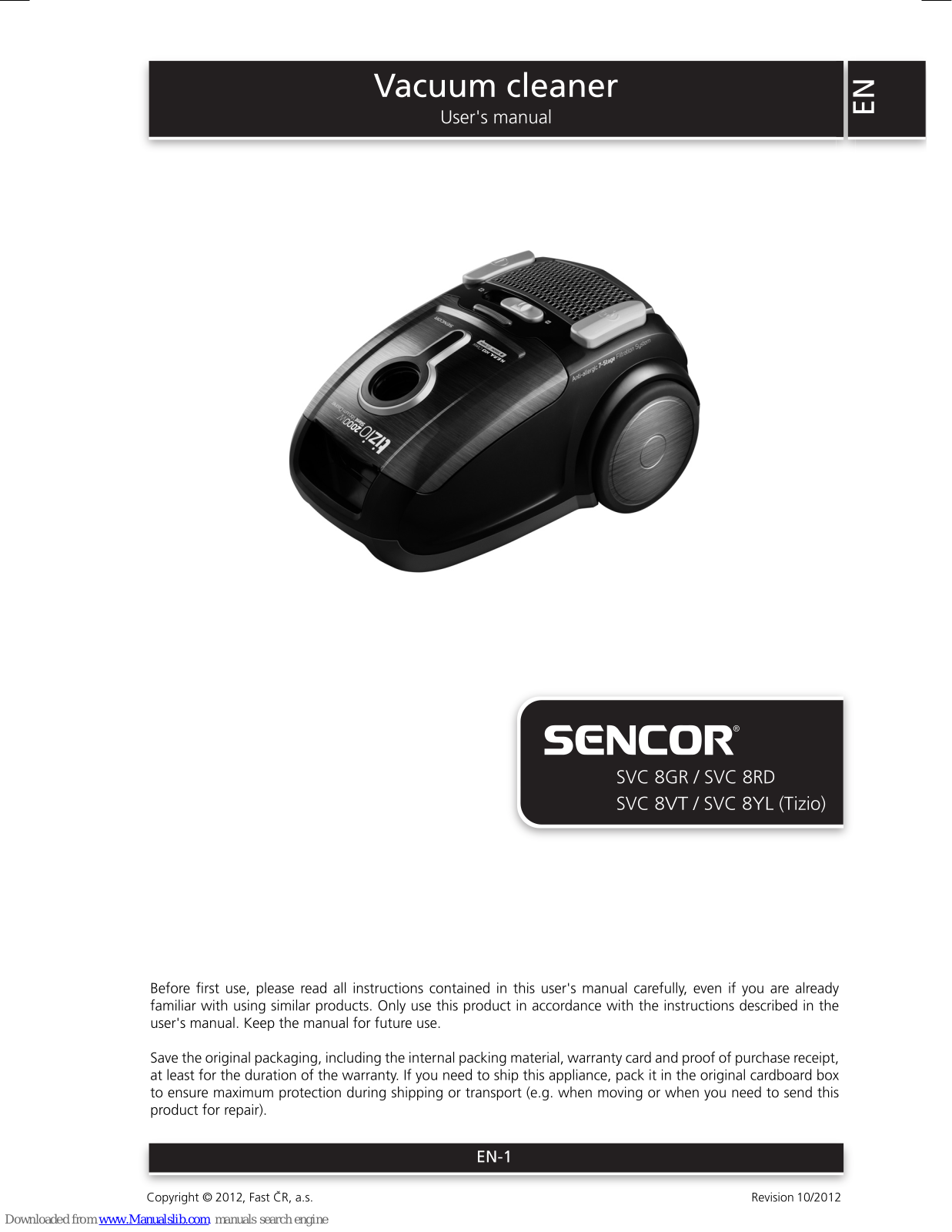 Sencor SVC 8GR, SVC 8YL (Tizio), SVC 8RD User Manual - ManualMachine.com