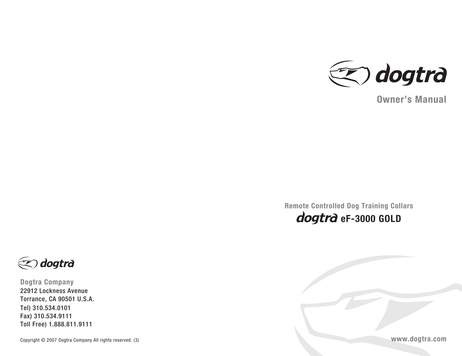 Dogtra eF-3000 Gold User Manual