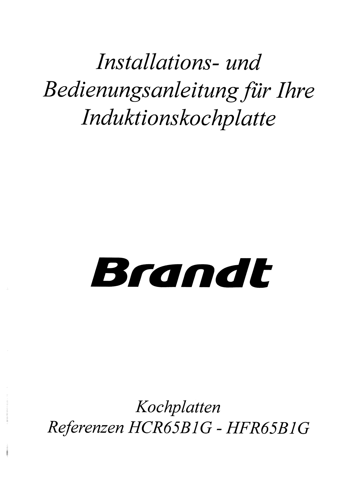 Brandt HFR65B1G User Manual