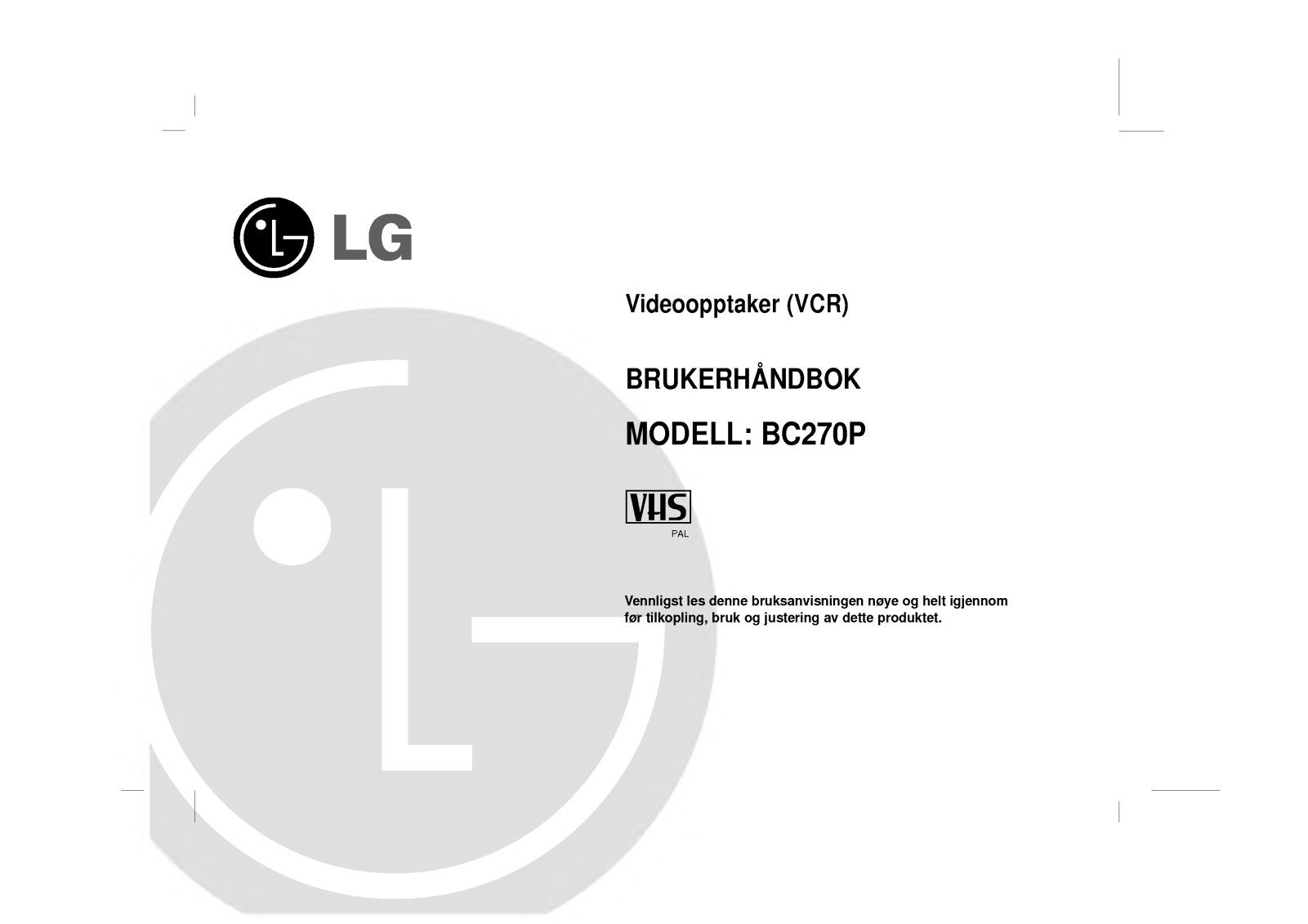 Lg BC270P User Manual