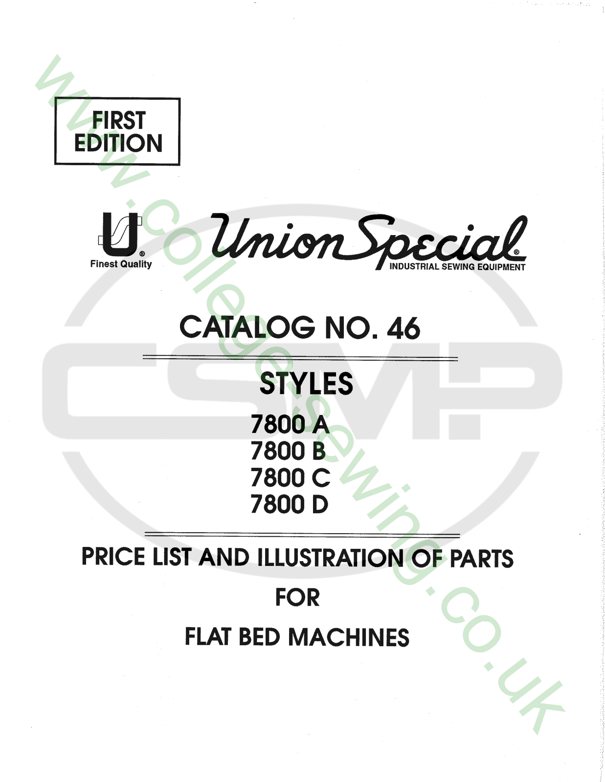 Union Special 46 Parts Book