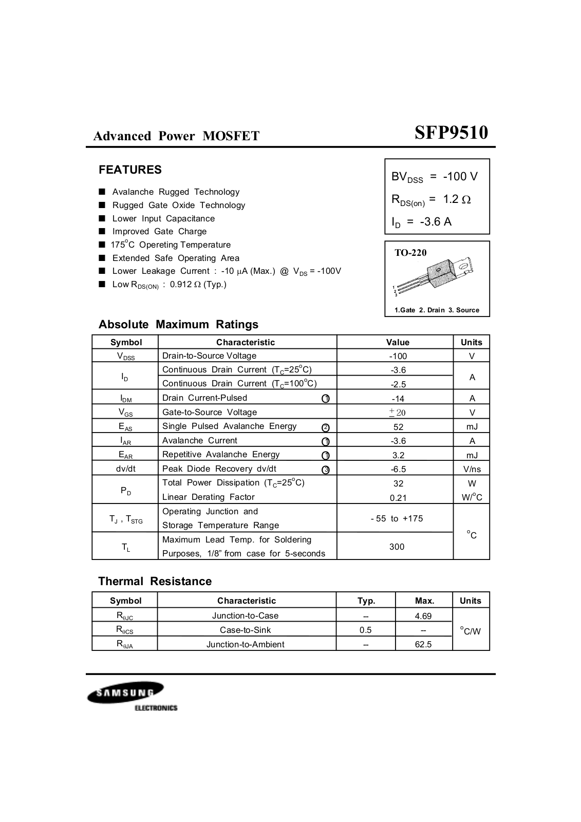 Samsung sfp9510 Datasheet - ManualMachine.com