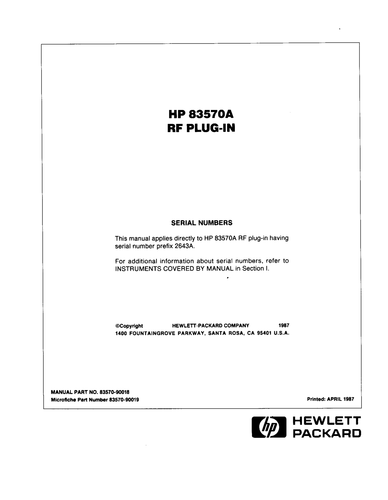 HP 83570a schematic