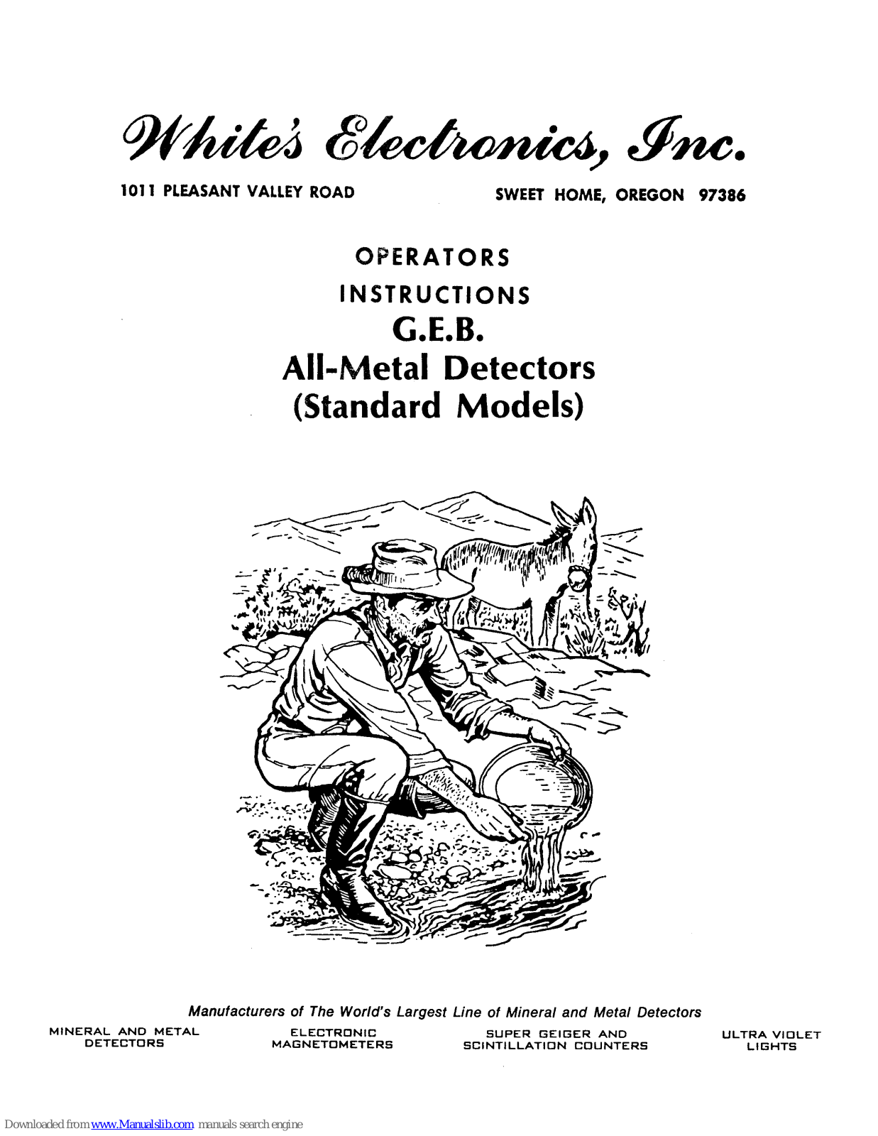 White’s Electronics G.E.B. Operator Instructions Manual