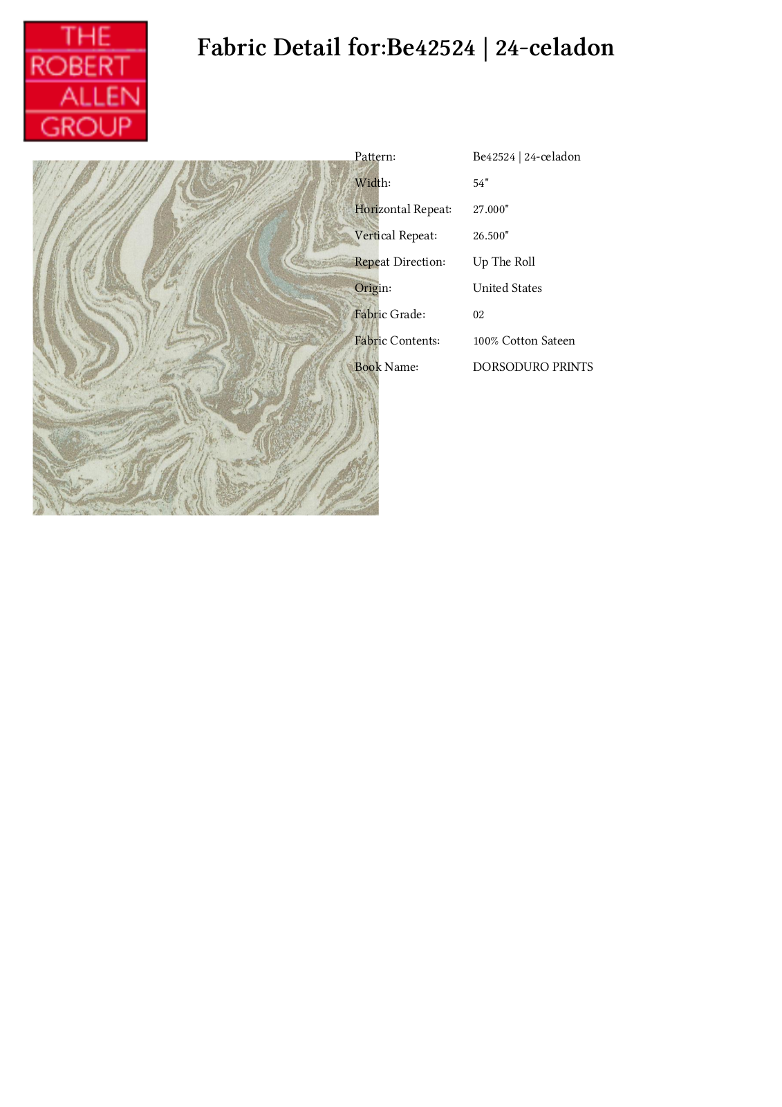 Duralee CRAL7259 Specifications - ManualMachine.com