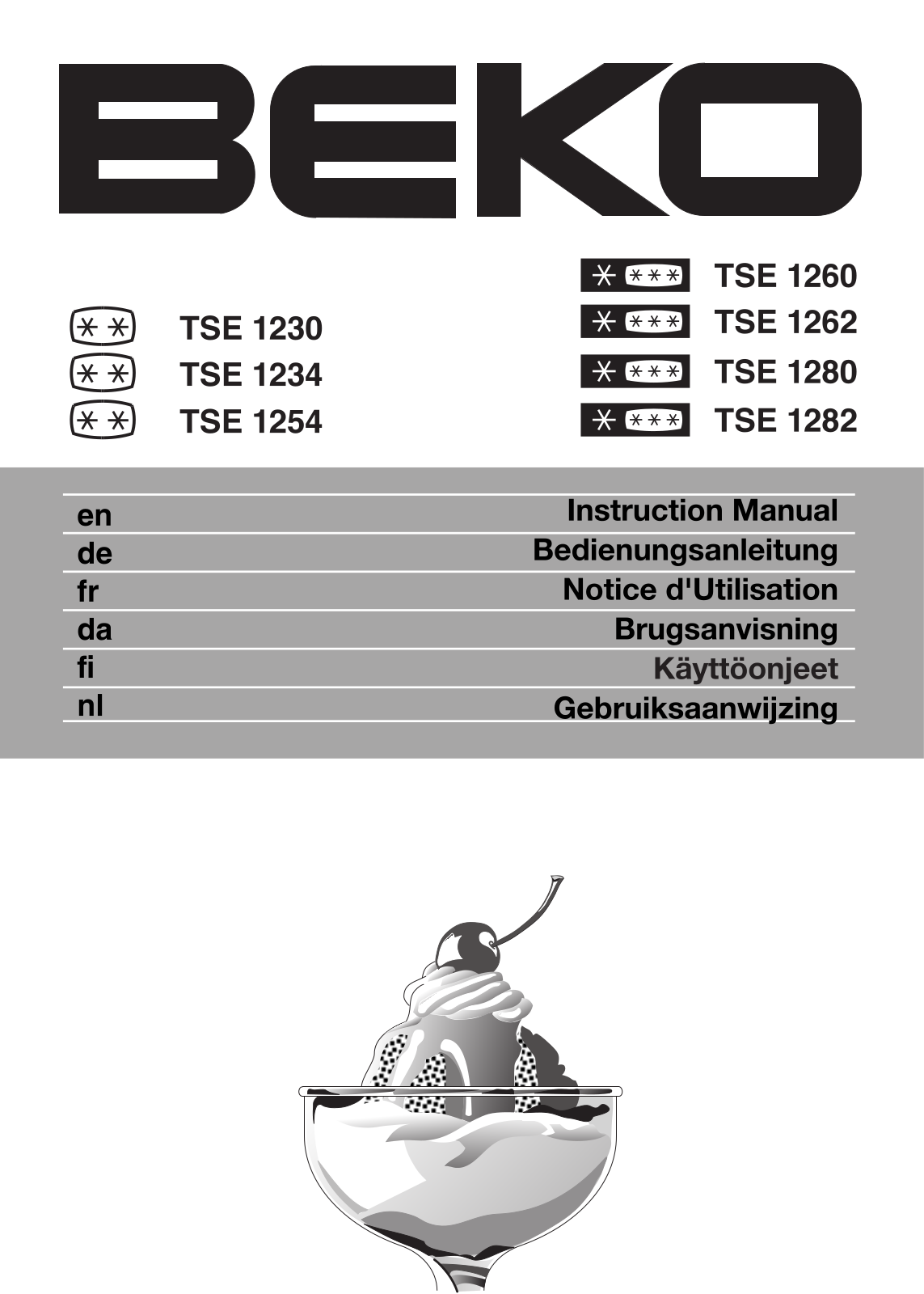 Beko TSE 1254, TSE 1282, TSE 1262, TSE 1230, TSE 1260 User Manual