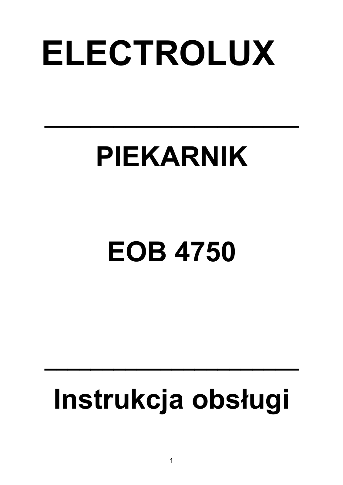 Electrolux EOB 4750 User Manual