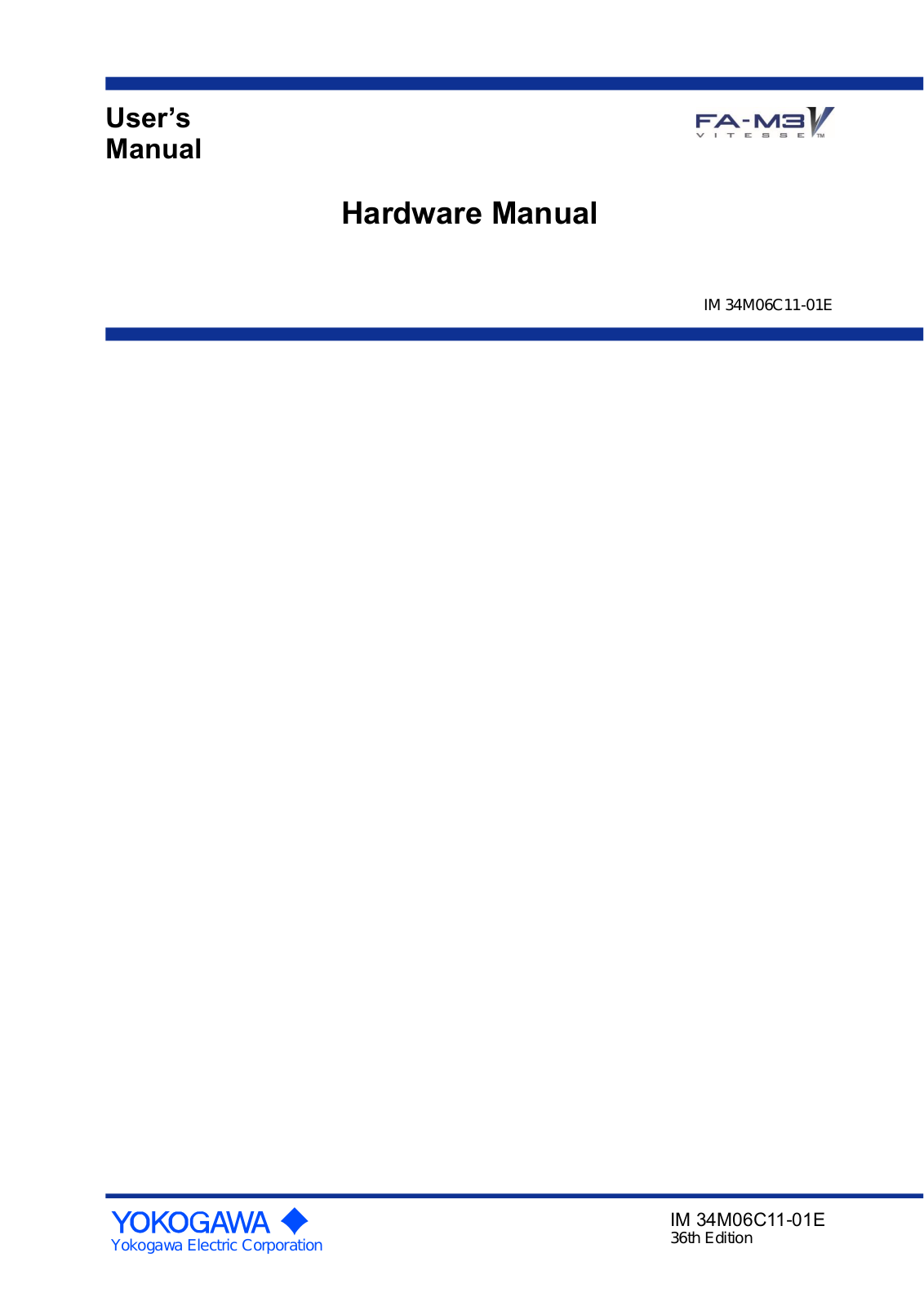 YOKOGAWA FA-M3V User Manual