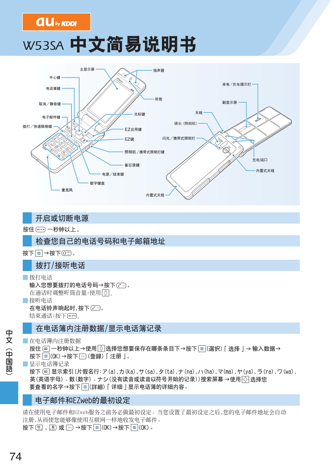 au by kddi W53SA User Manual