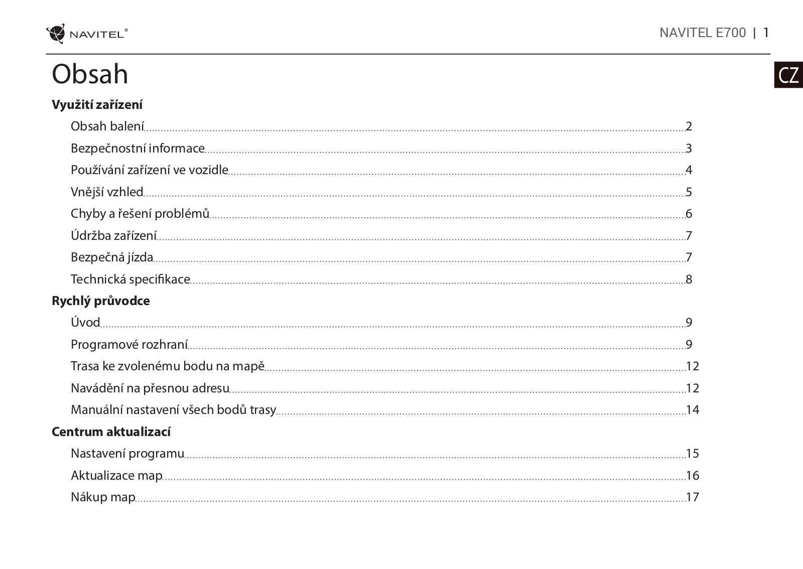 Navitel E700 Operating Instructions