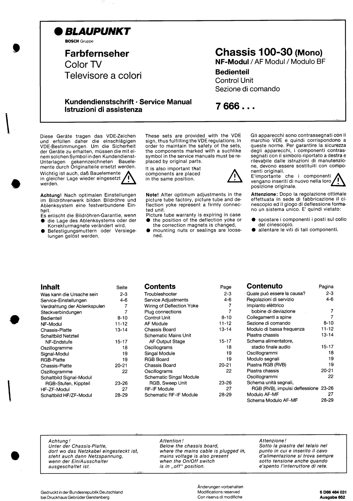 Blaupunkt FM100.30 Schematic