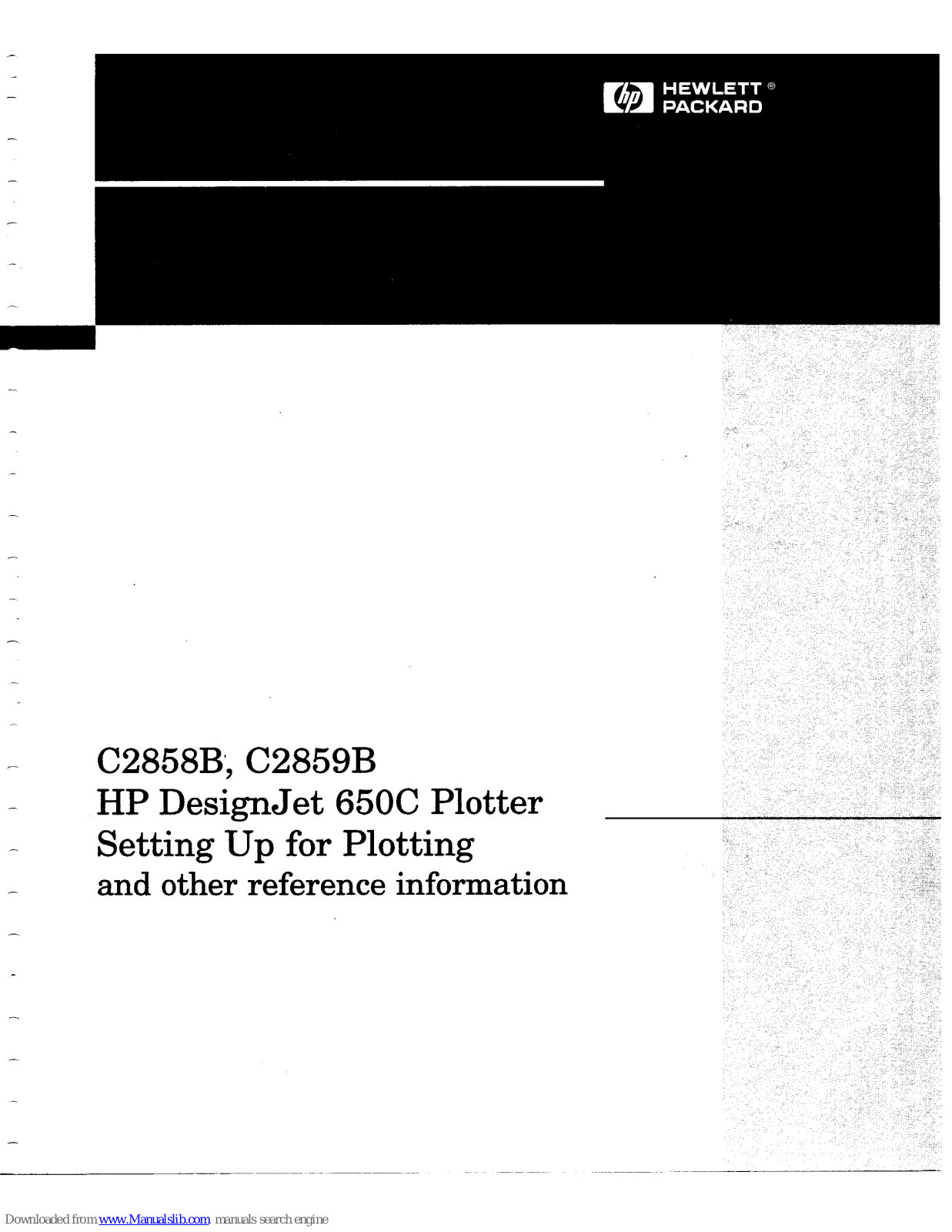 HP C2858B, DesignJet, C2859B Setting Up