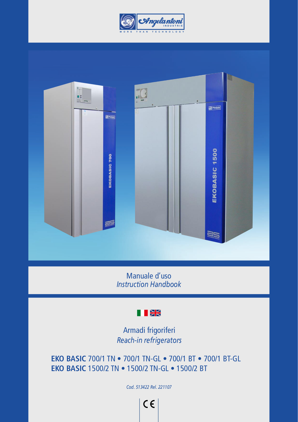 Angelantoni Industrie EKO BASIC 700-1 TN-GL, EKO BASIC 700-1 TN, EKO BASIC 700-1 BT, EKO BASIC 700-1 BT-GL, EKO BASIC 1500-2 TN User Manual