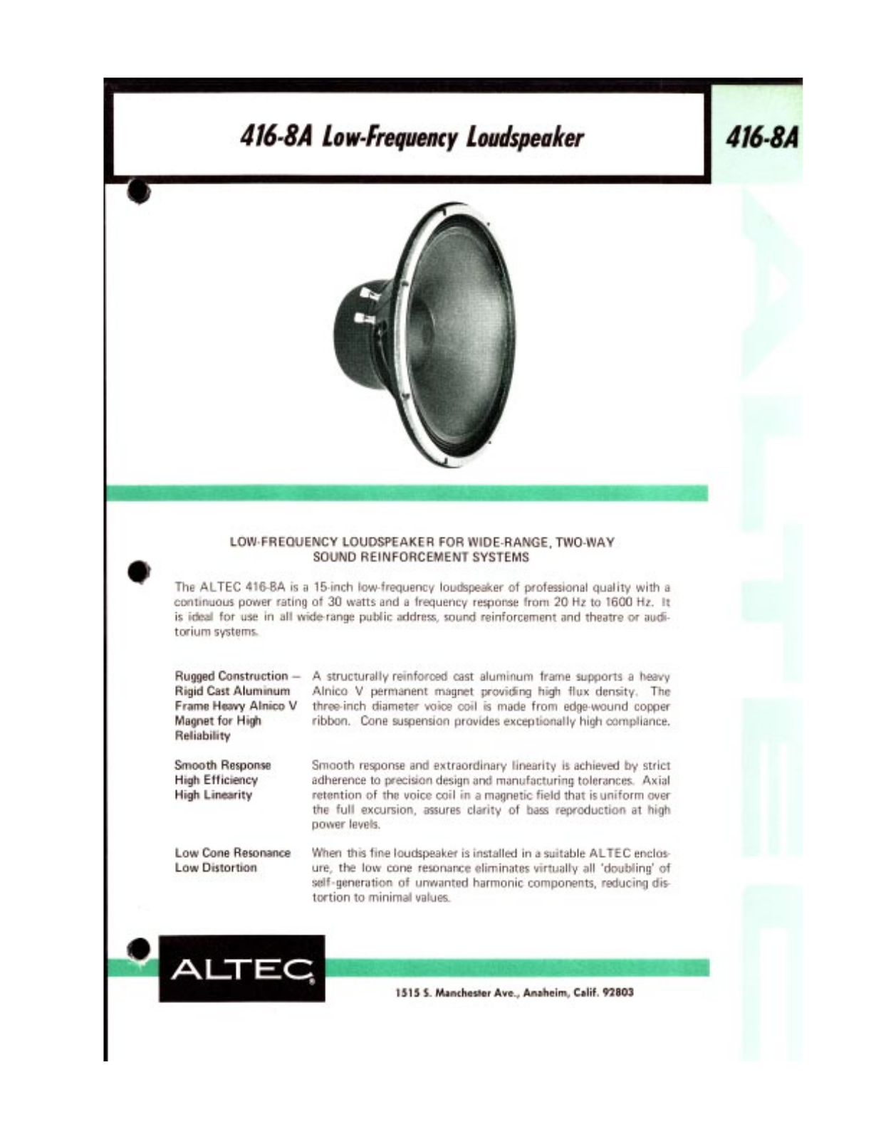 Altec lansing 416 User Manual