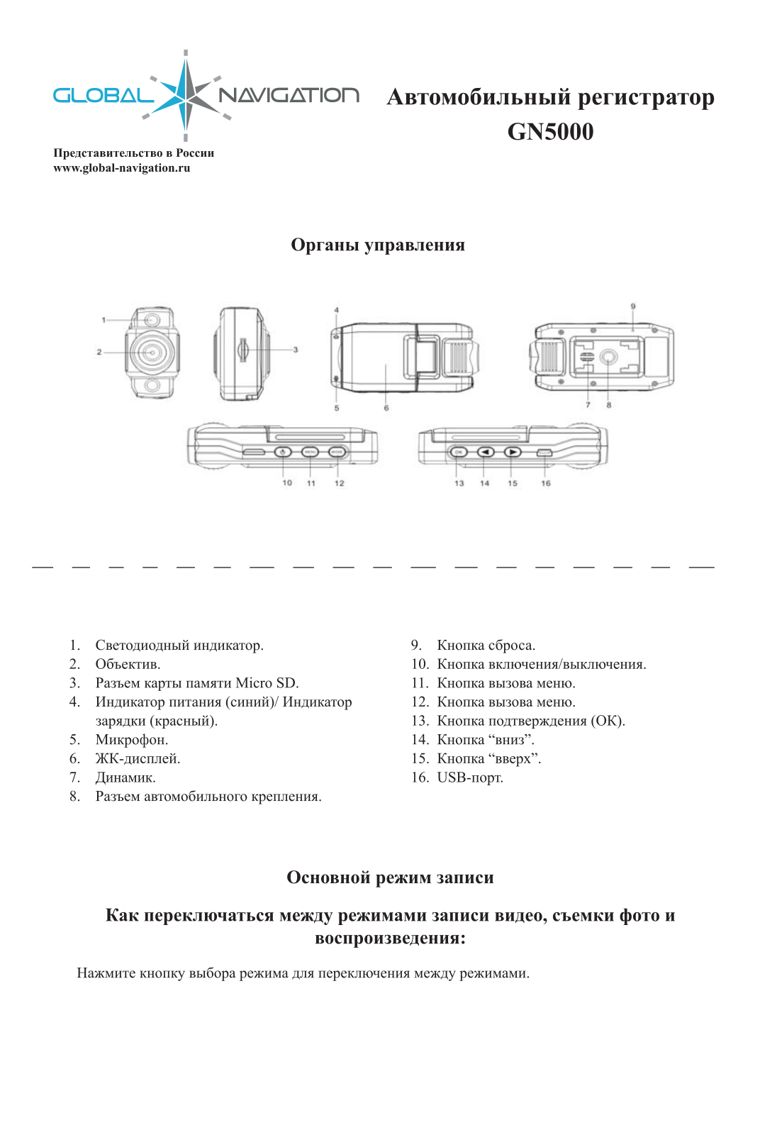 Global navigation GN 5000 User Manual