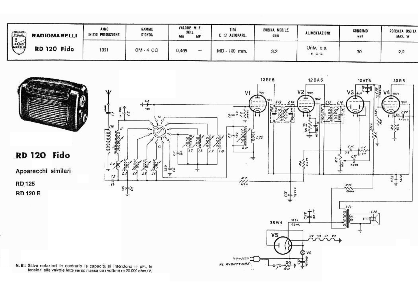 Radiomarelli rd120 schematic