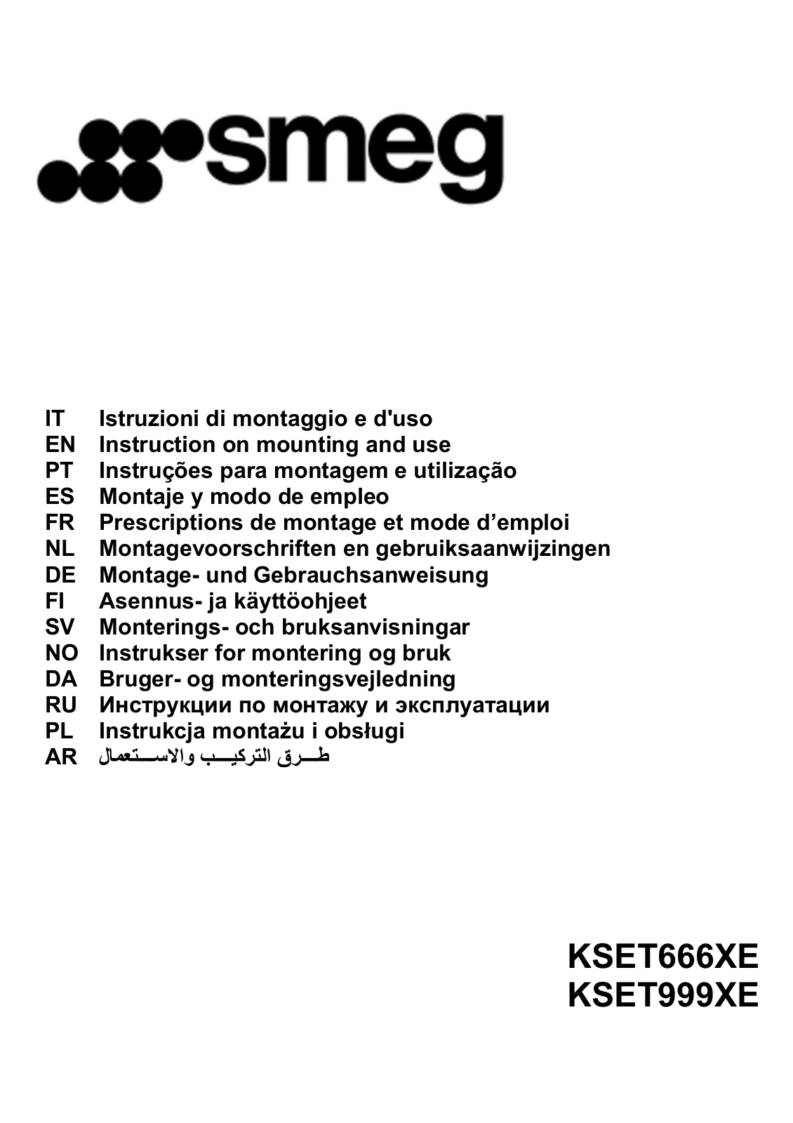 Smeg KSET666XE User manual