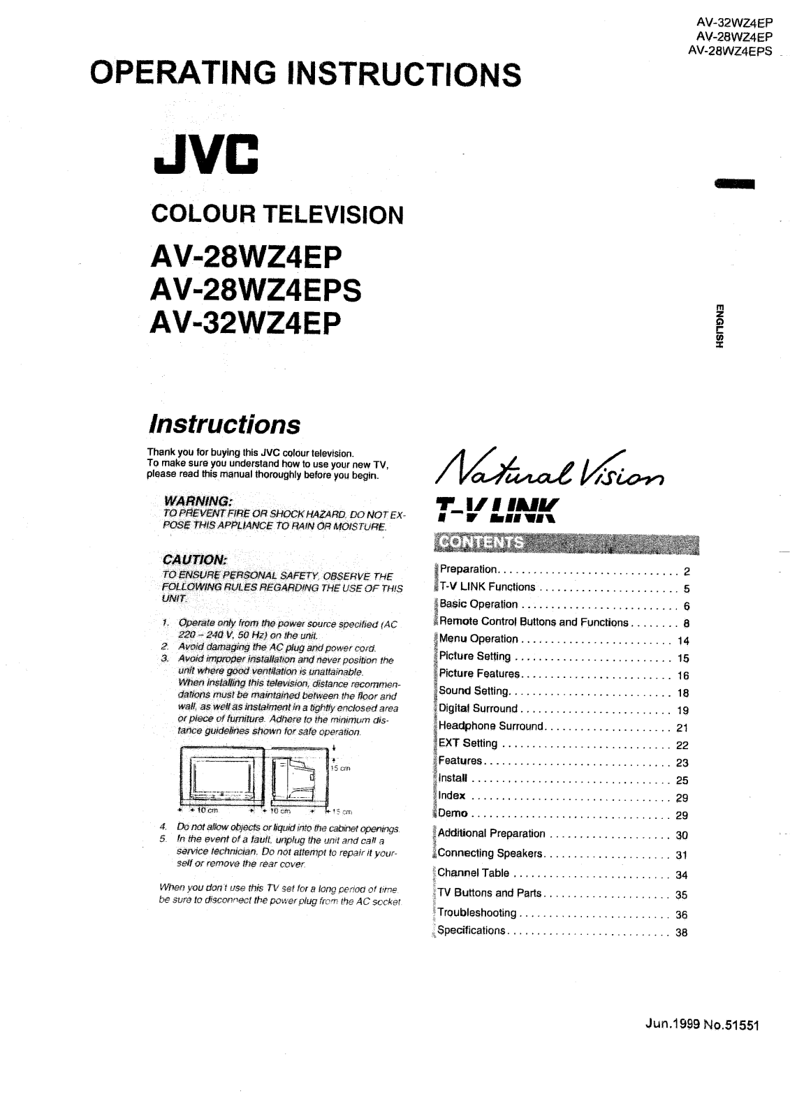 JVC AV-28WZ4EPS, AV-28WZ4EP, AV-32WZ4EP User Manual