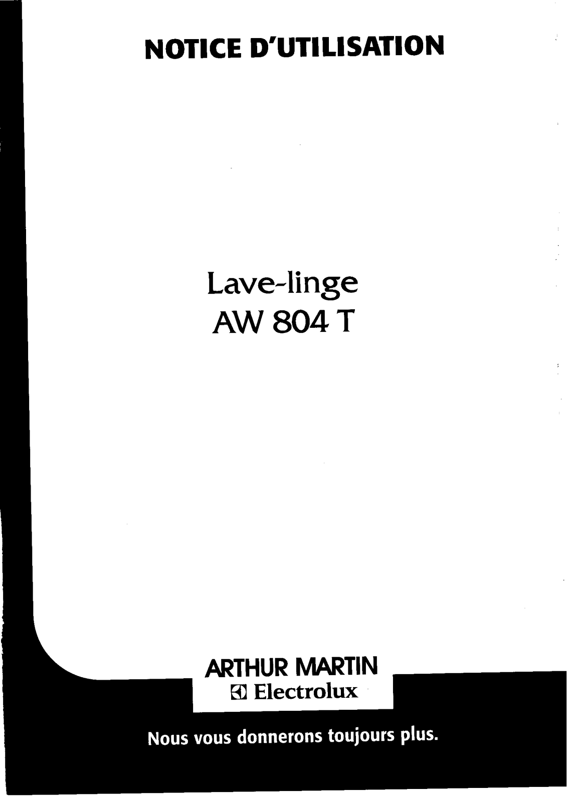 Arthur martin AW804T User Manual