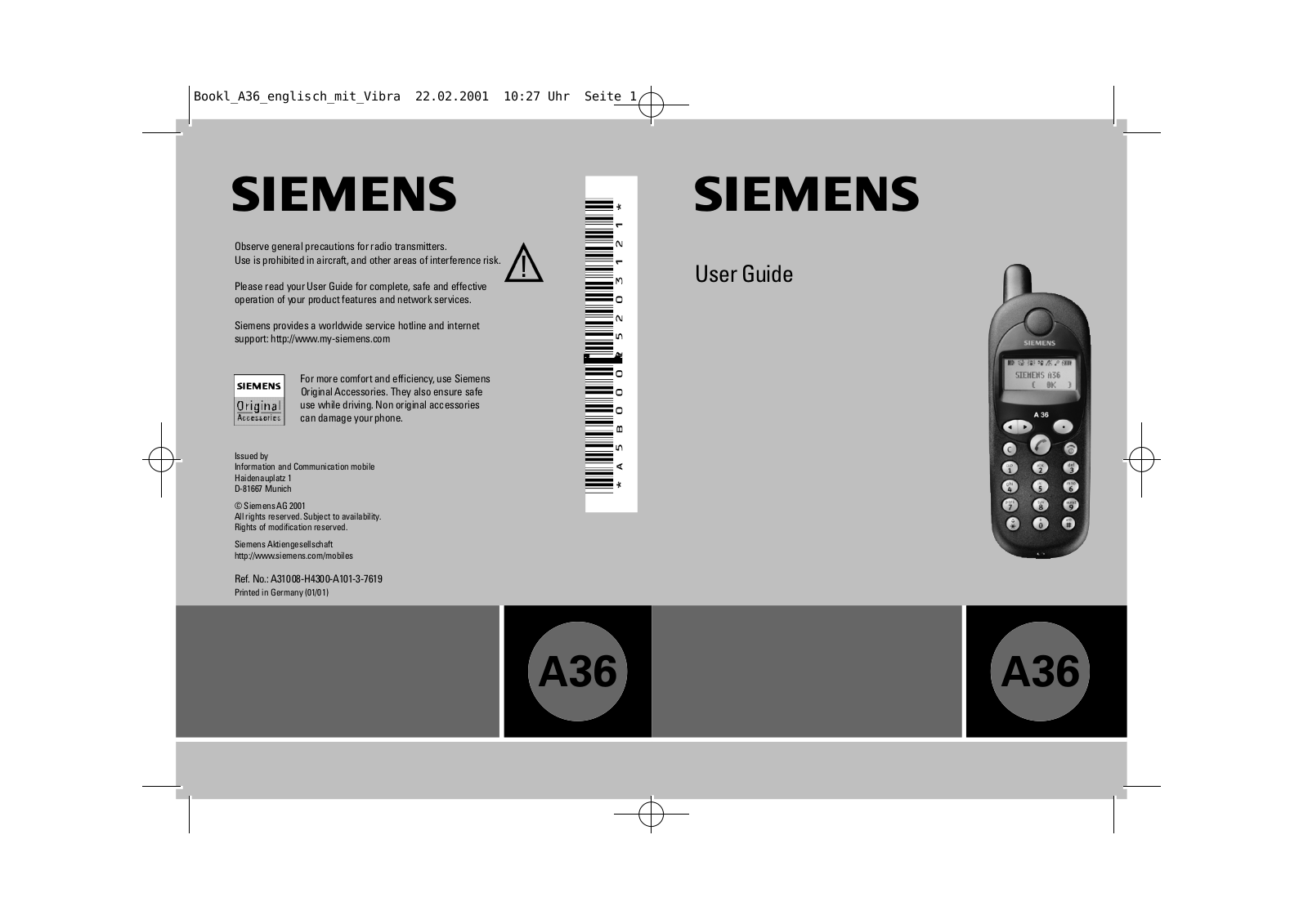 Siemens A36 User Manual