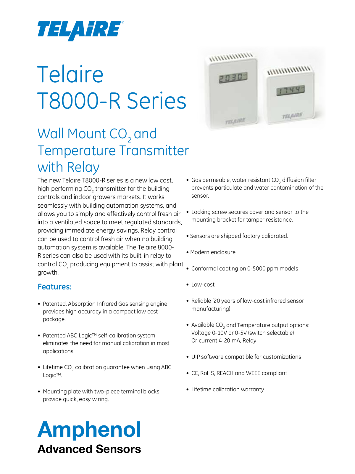 Telaire T8000-R Data sheet - ManualMachine.com
