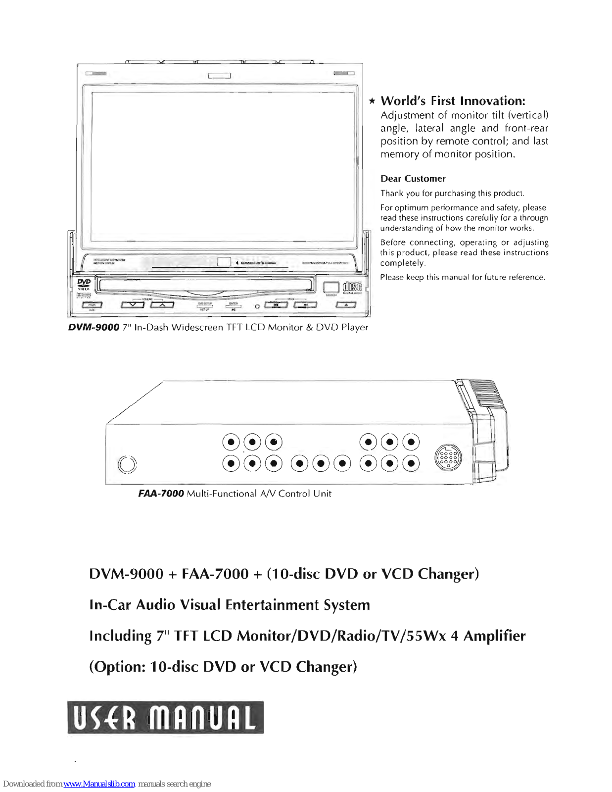 Power Acoustik DVM-9000, FAA-7000 User Manual