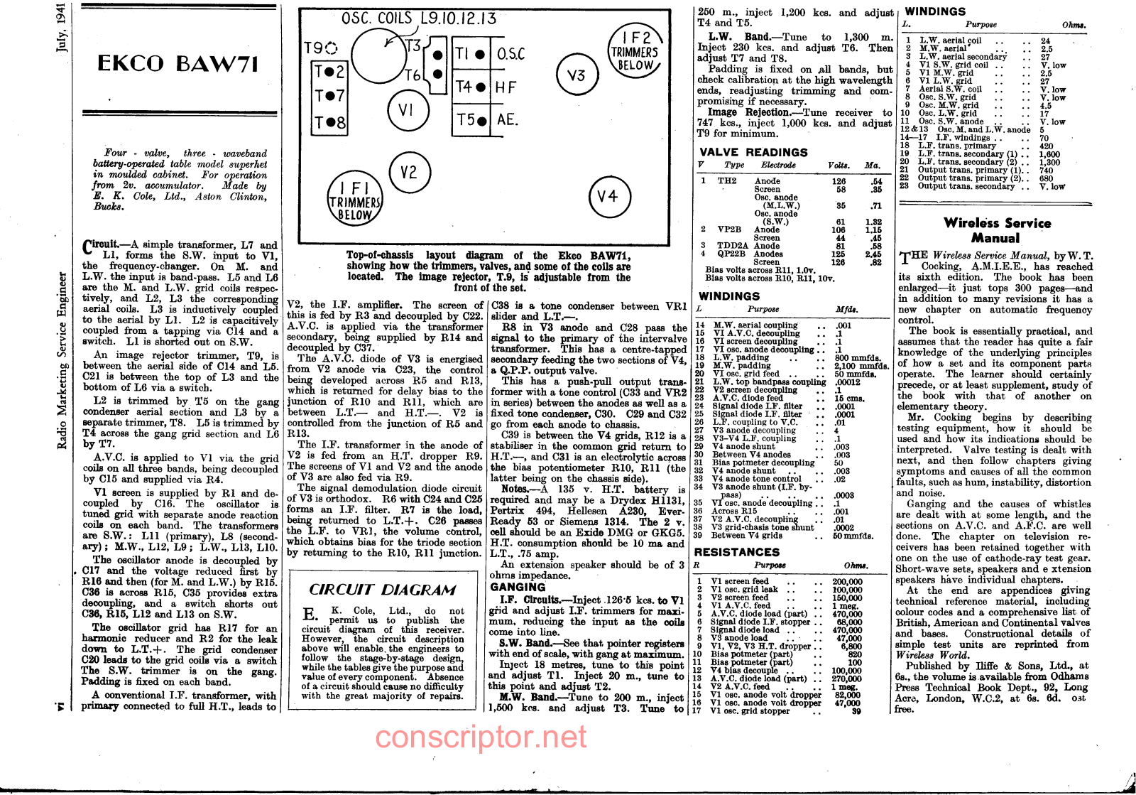 EKCO BAW71 Service manual