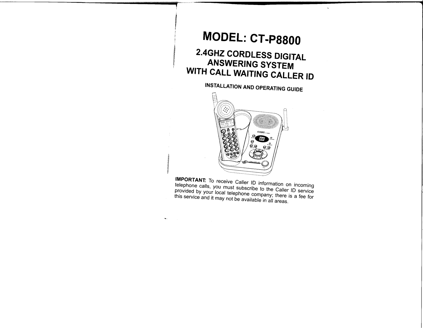 Coby CT-P8800 User Manual