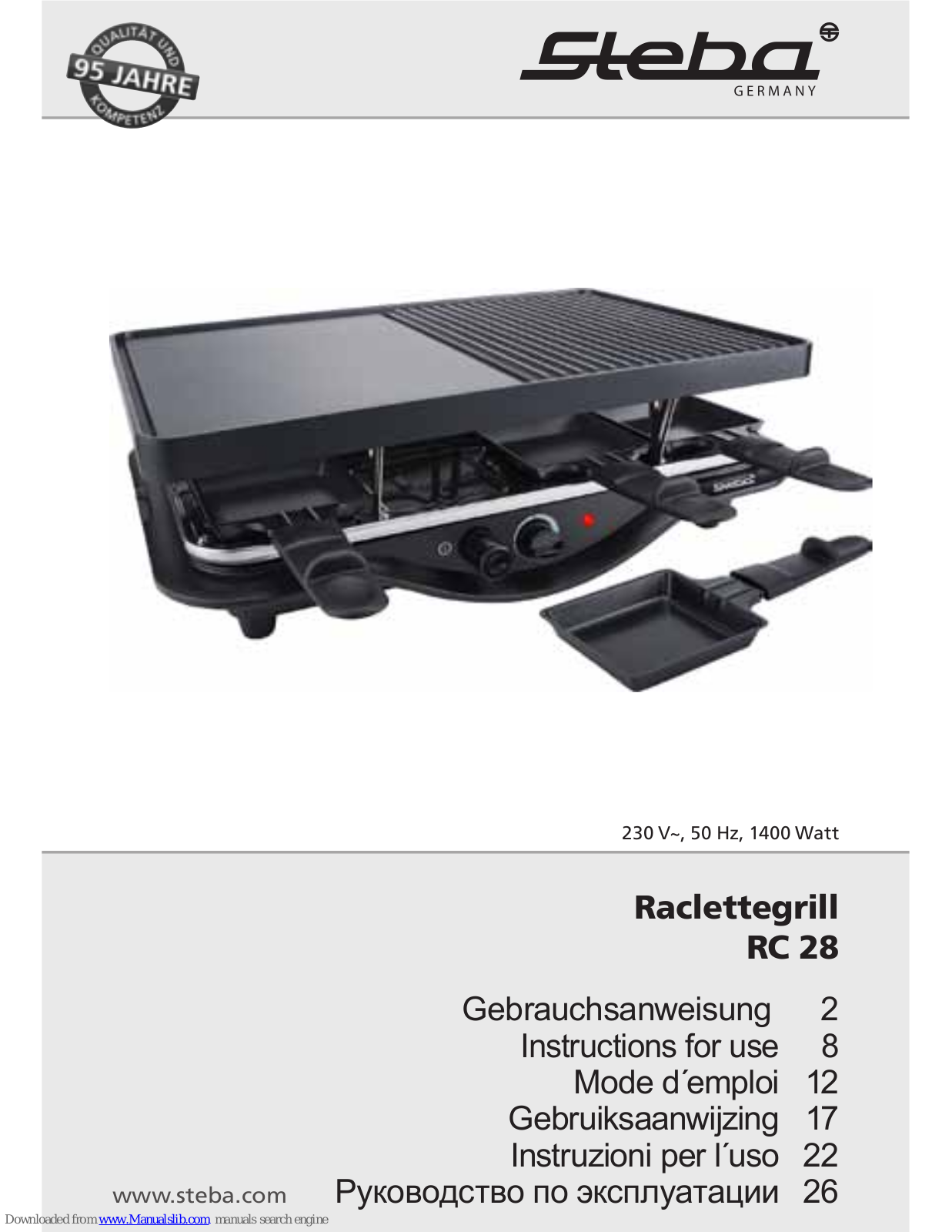 Steba RC 28 Instructions For Use Manual