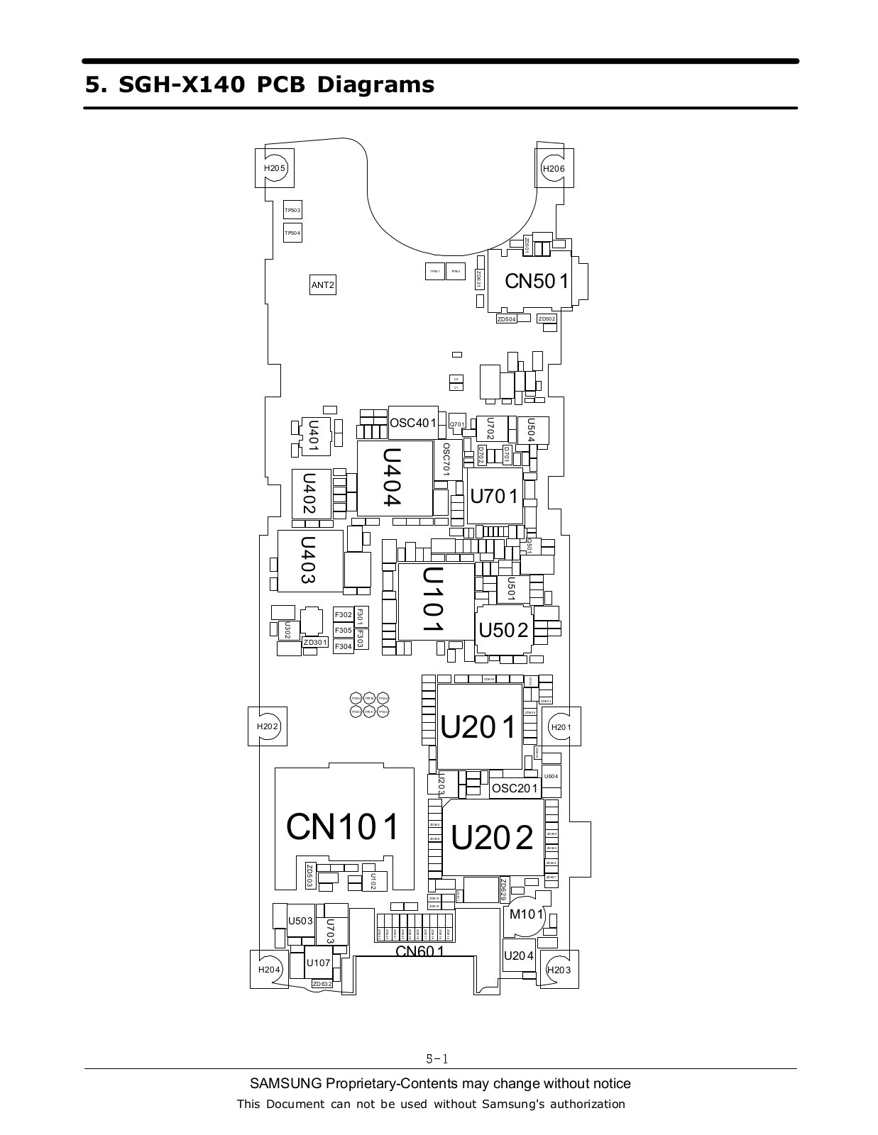 Samsung X140 Service Manual PCB Diagram