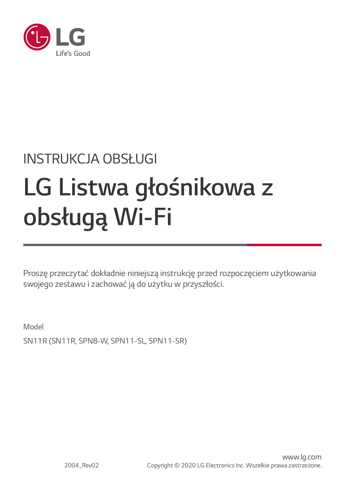 LG SN11R User manual