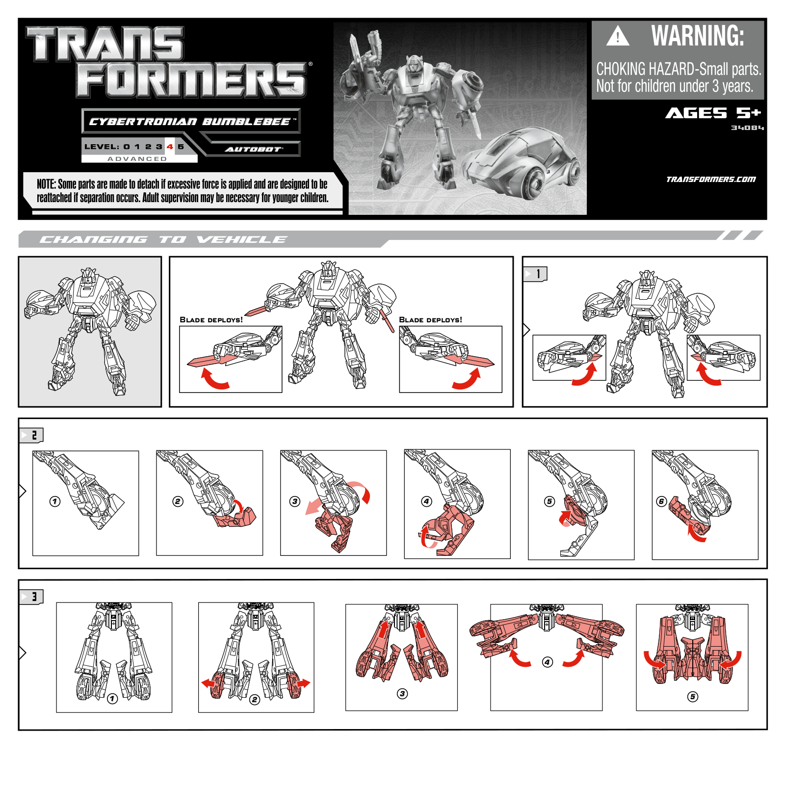 HASBRO Transformers Cybertronian Bumblebee User Manual