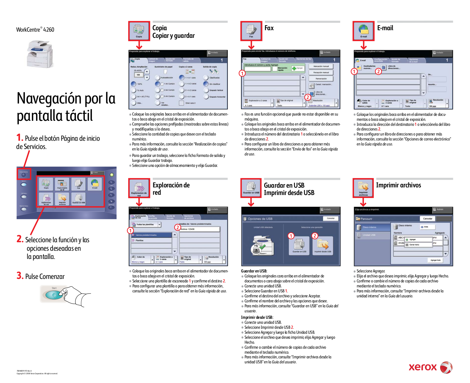 Xerox WorkCentre 4260 Quick Use Poster