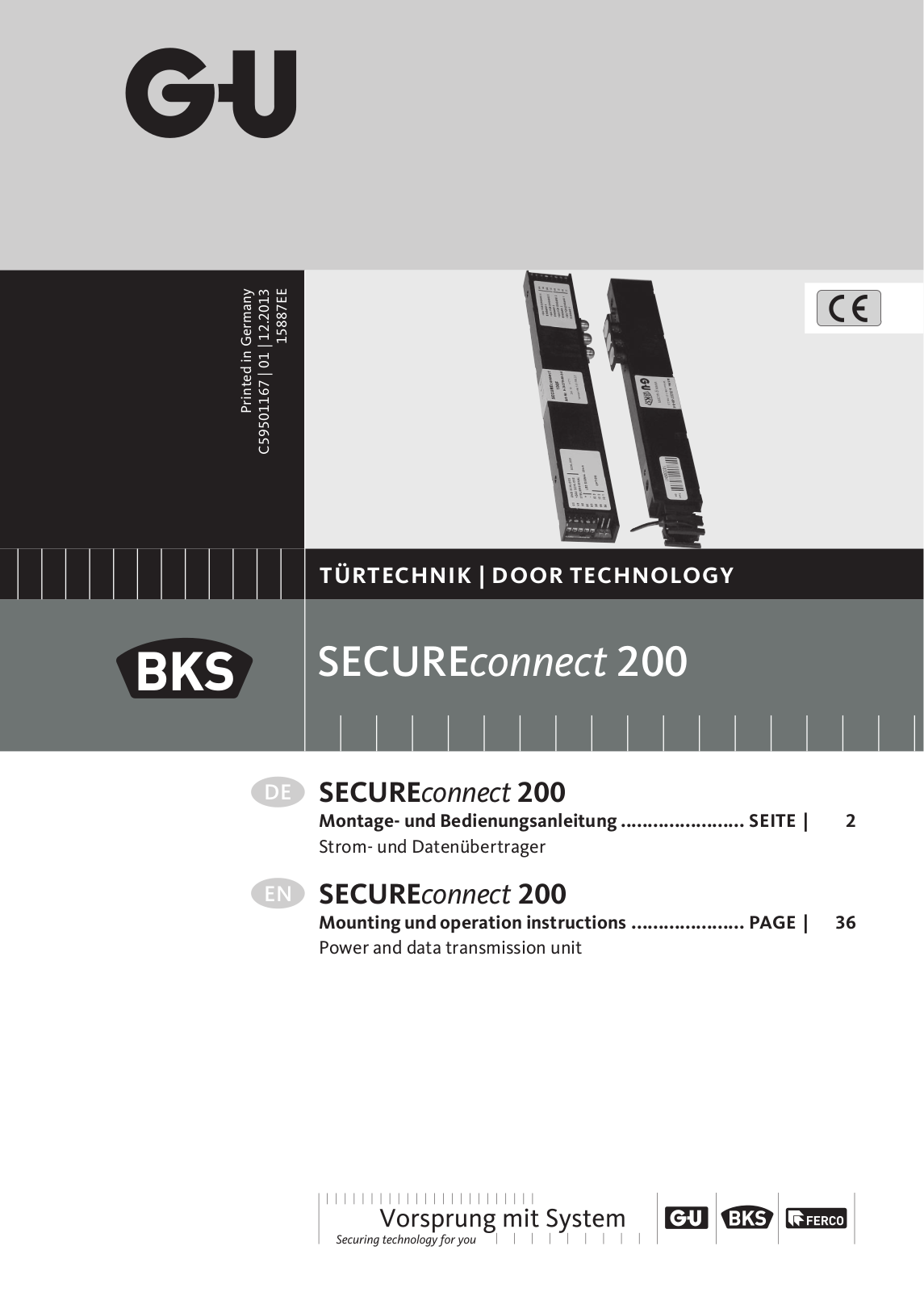 G-U BKS SecureConnect 200 Mounting And Operation Instructions