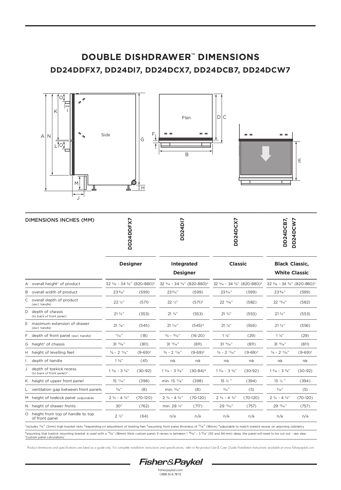 Fisher & Paykel DD24DDFTX7 User Manual