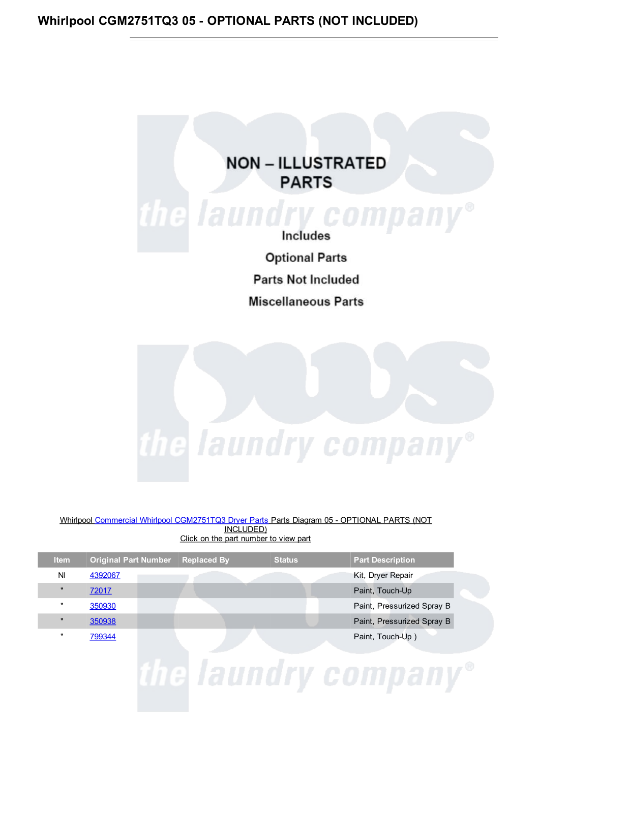 Whirlpool CGM2751TQ3 Parts Diagram