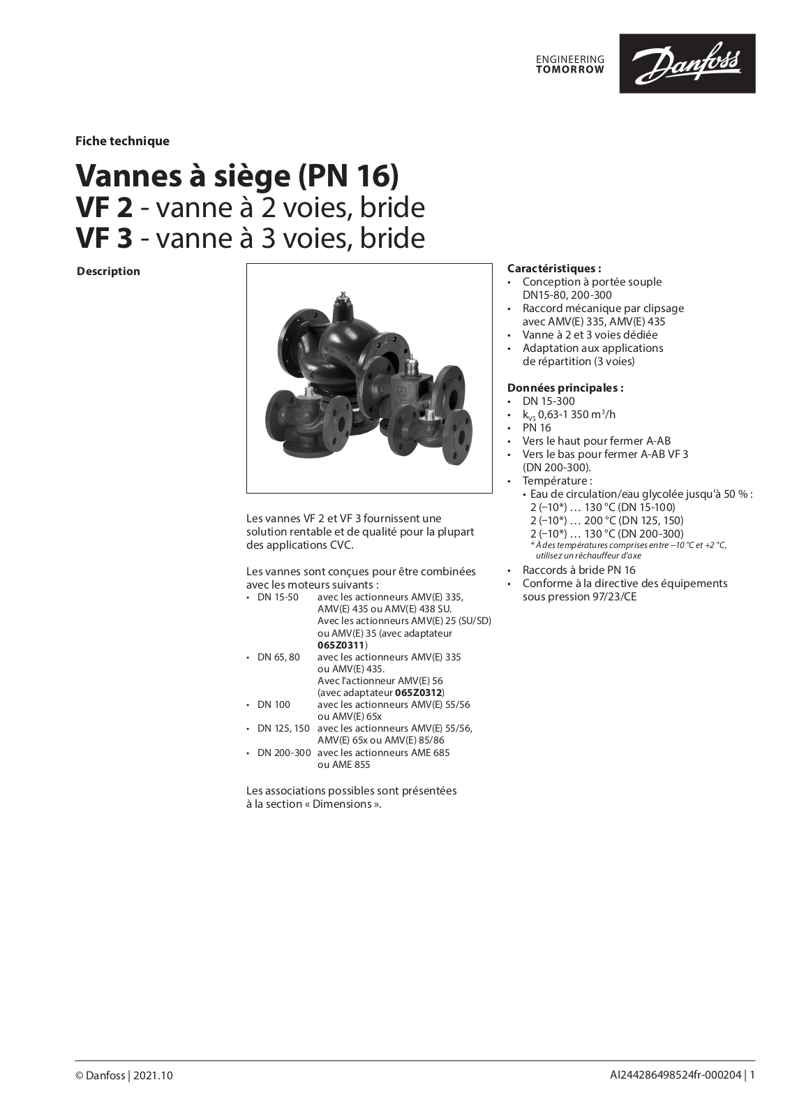 Danfoss VF 2, VF 3 Data sheet