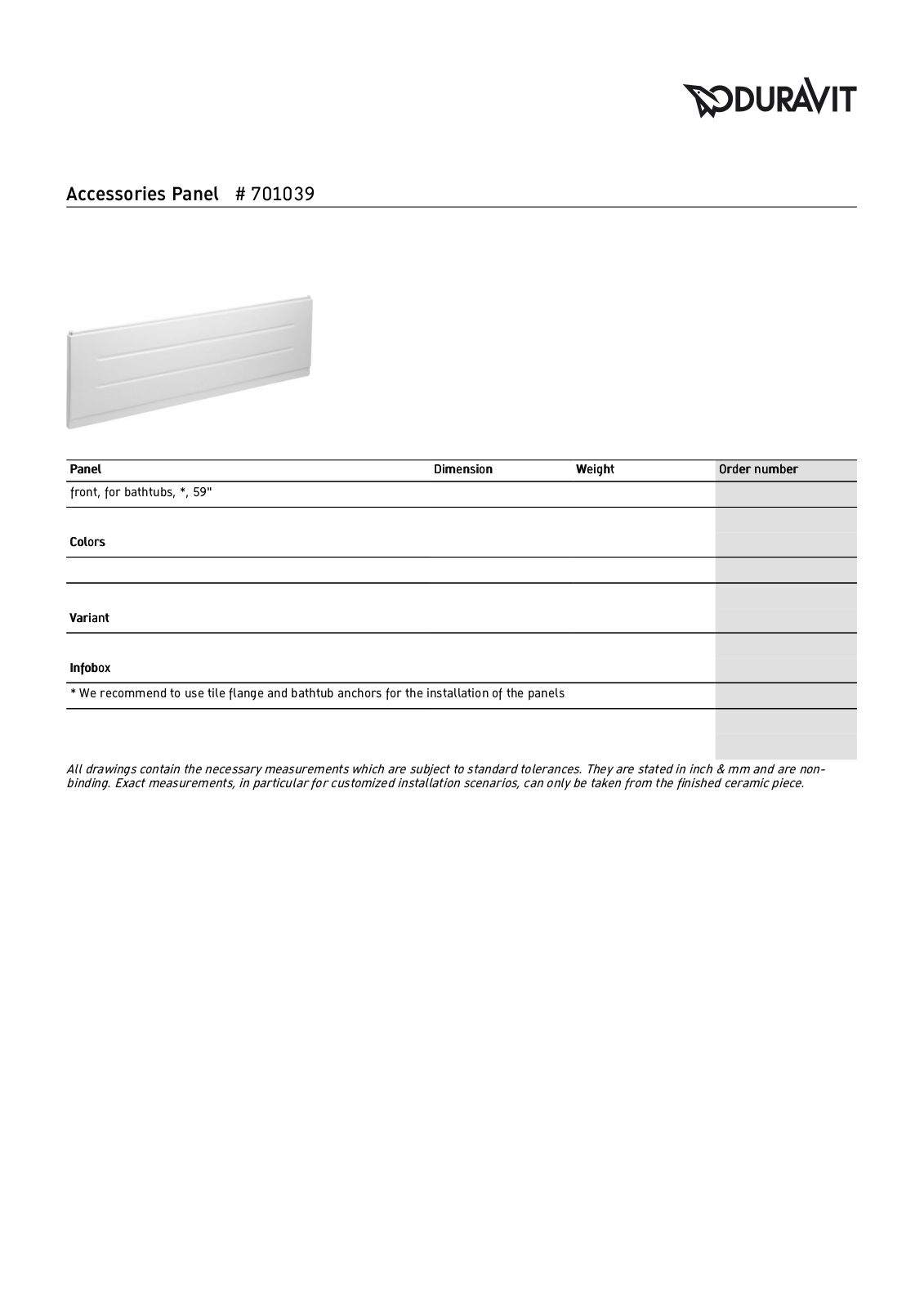 Duravit DRV1365 Specifications - ManualMachine.com