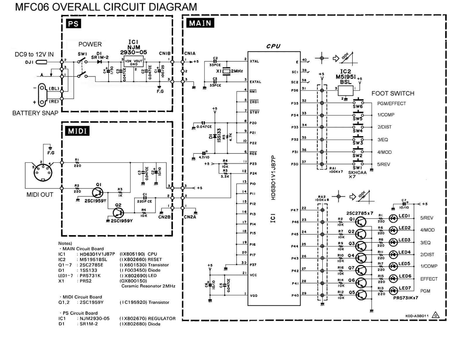 Yamaha mfc06 schematic