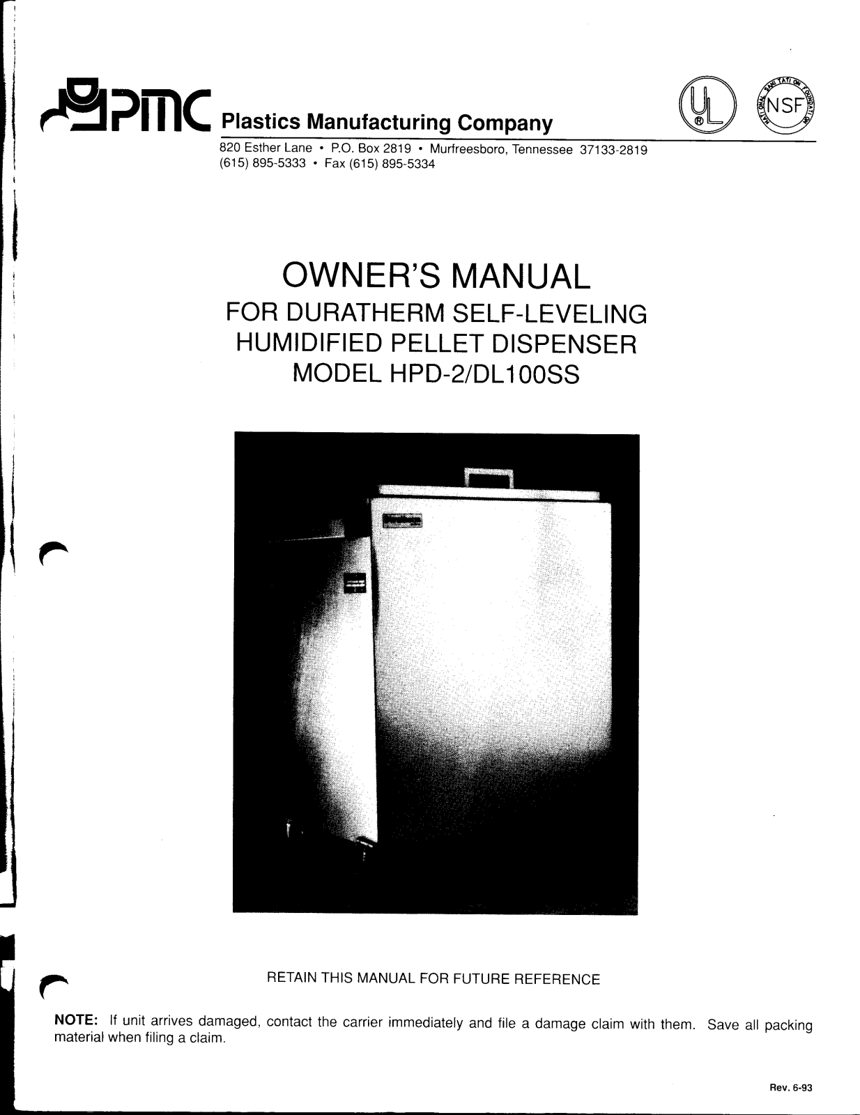 Antunes HPD-2 Installation Manual