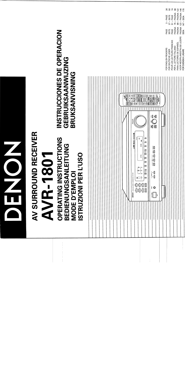 Denon AVR-1801 OPERATING INSTRUCTIONS