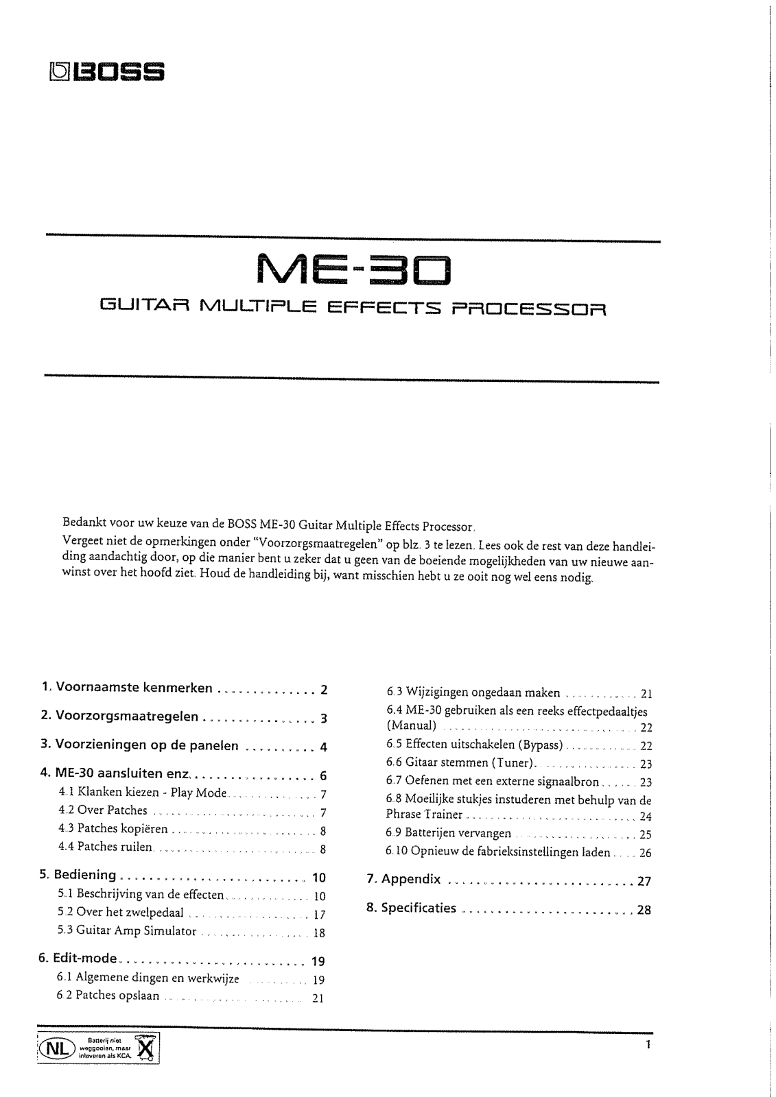 Roland ME-30 User Manual