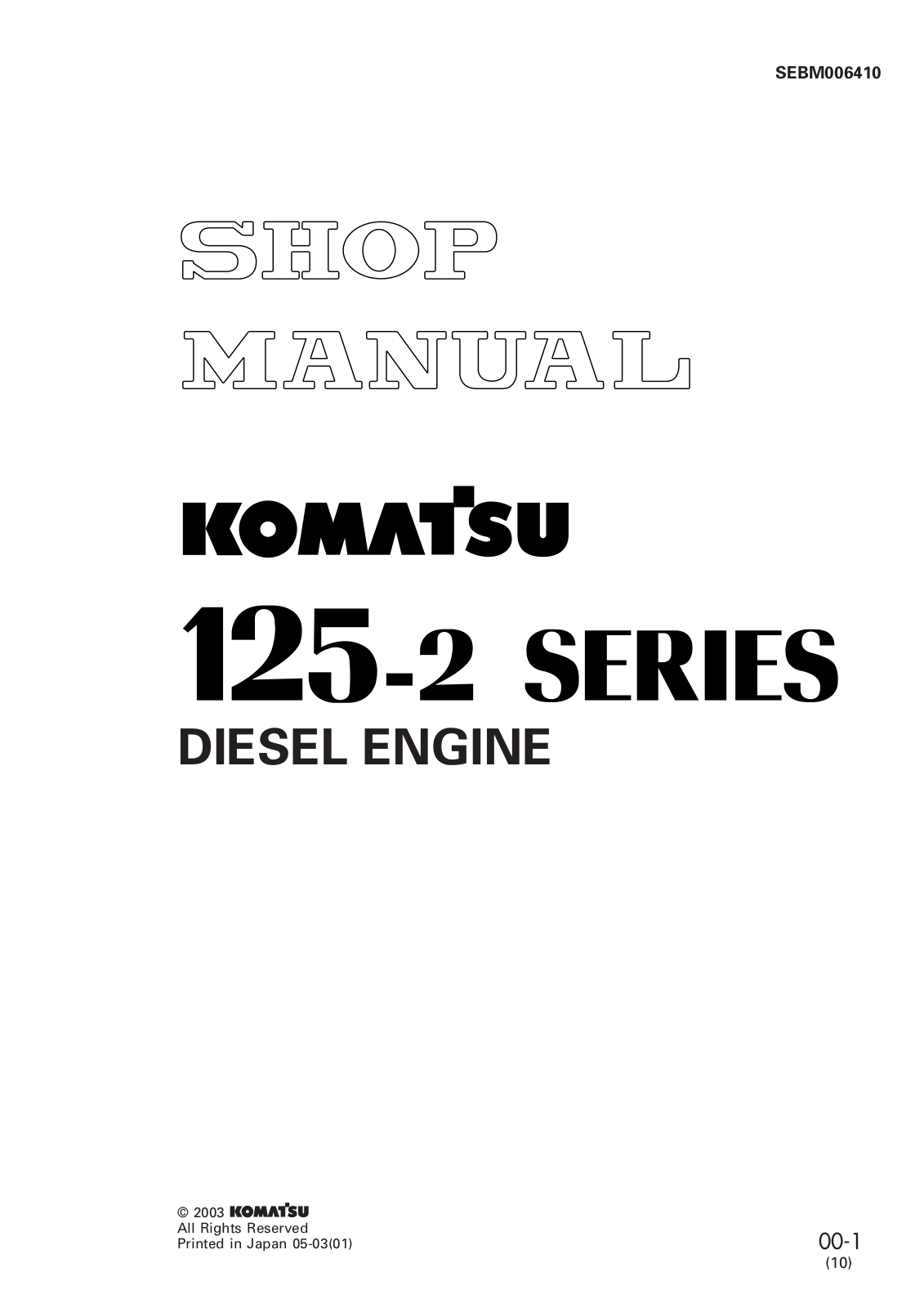 Komatsu SA6D125-2 Service Manual