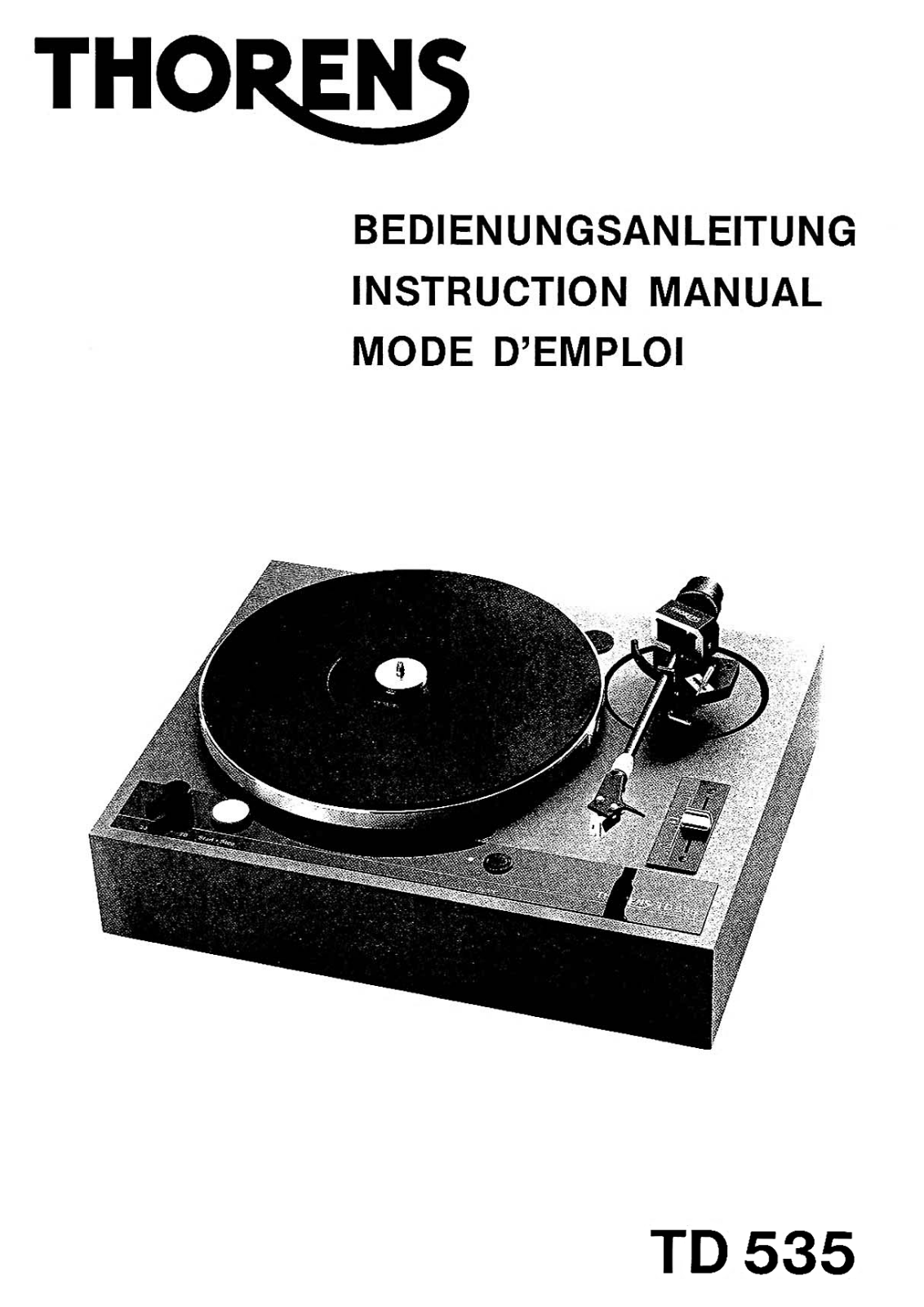 Thorens TD-535 Owners Manual