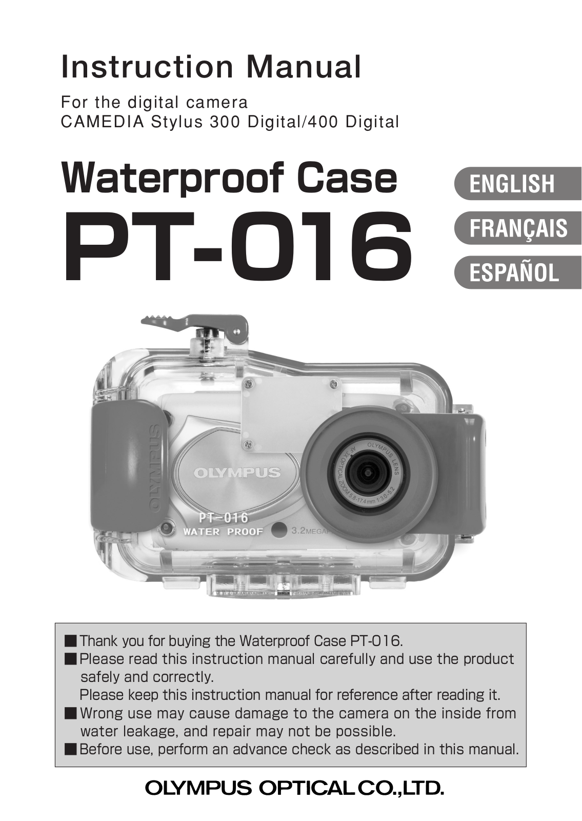 Olympus PT-016 User Manual