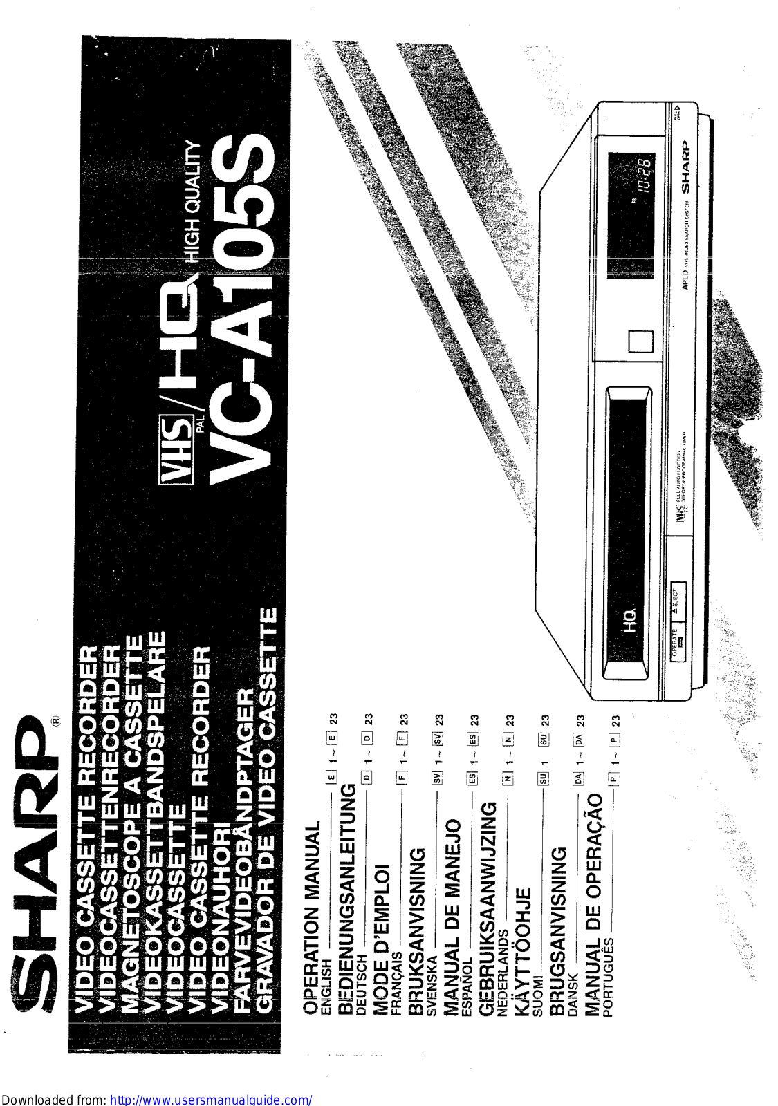 SHARP VC-A105S User Manual