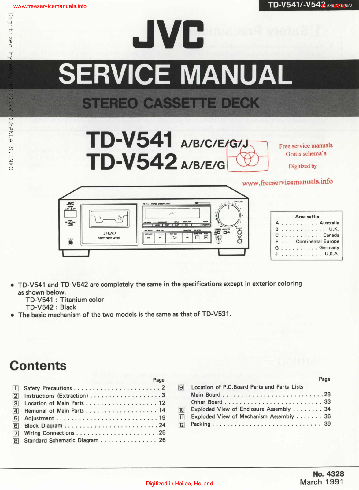 JVC TD-V541, TD-V542 Service Manual