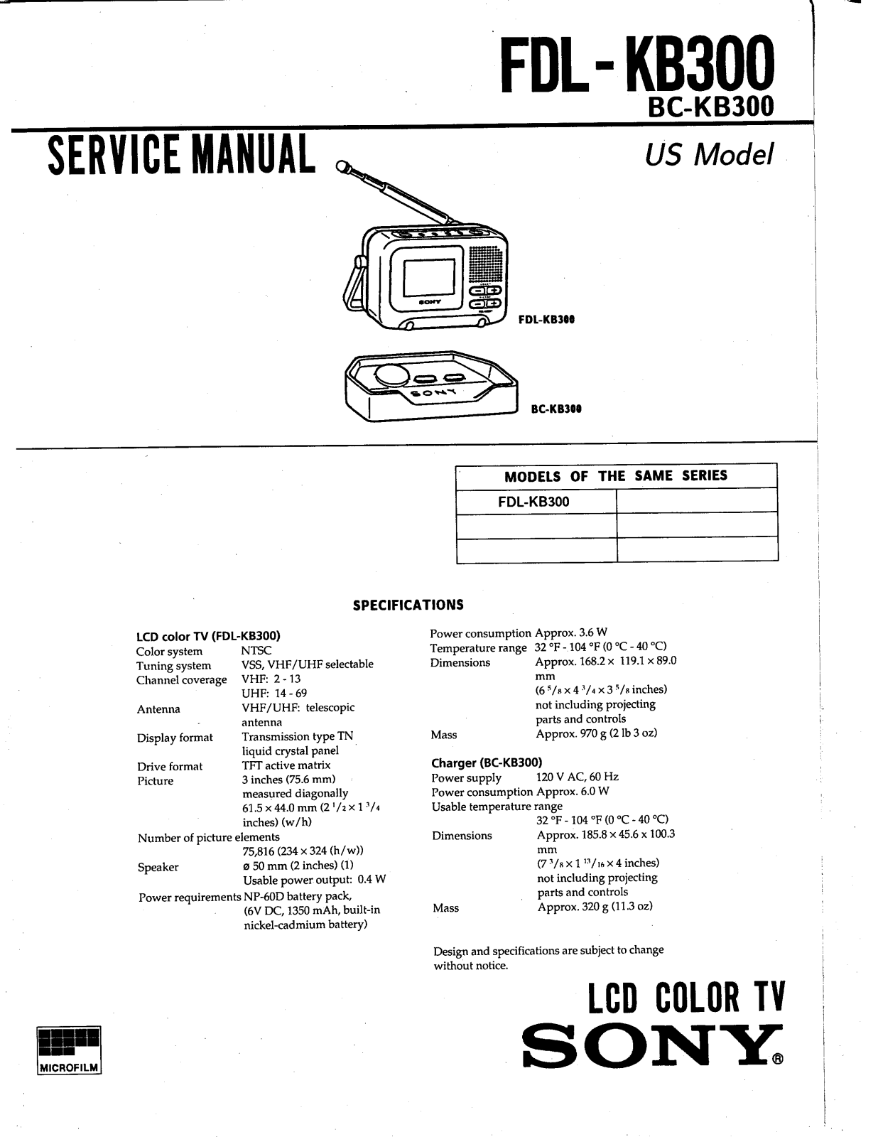 Sony FDL-KB300 Schematic